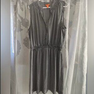 Joe fresh black and white plaid dress size large